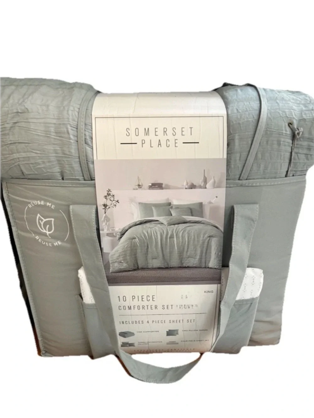 Somerset Place Green King 10 Piece Comforter Set New with Tags 104”x90”